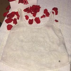 Sheer flowy sequence shirt